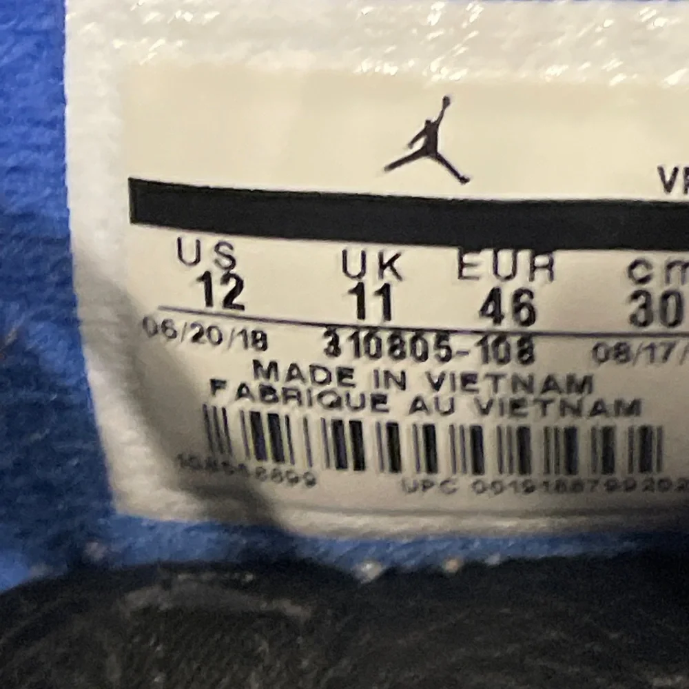 Jordan Men's White Black Blue Athletic Shoes
